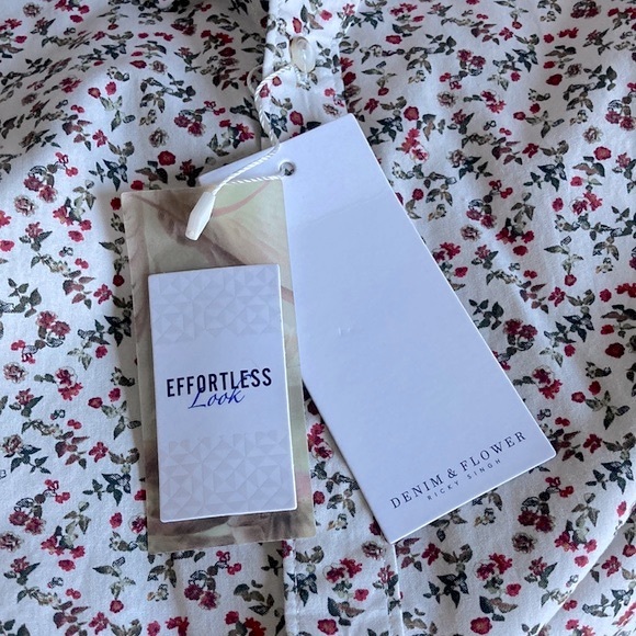 NWT Men’s DENIM & FLOWER Print Shirt Size S - Picture 4 of 7